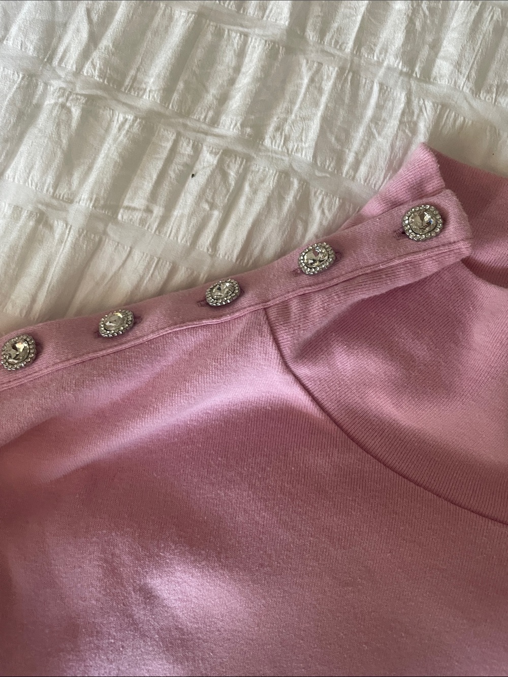 J. Crew Pink Skirt with Jeweled Buttons